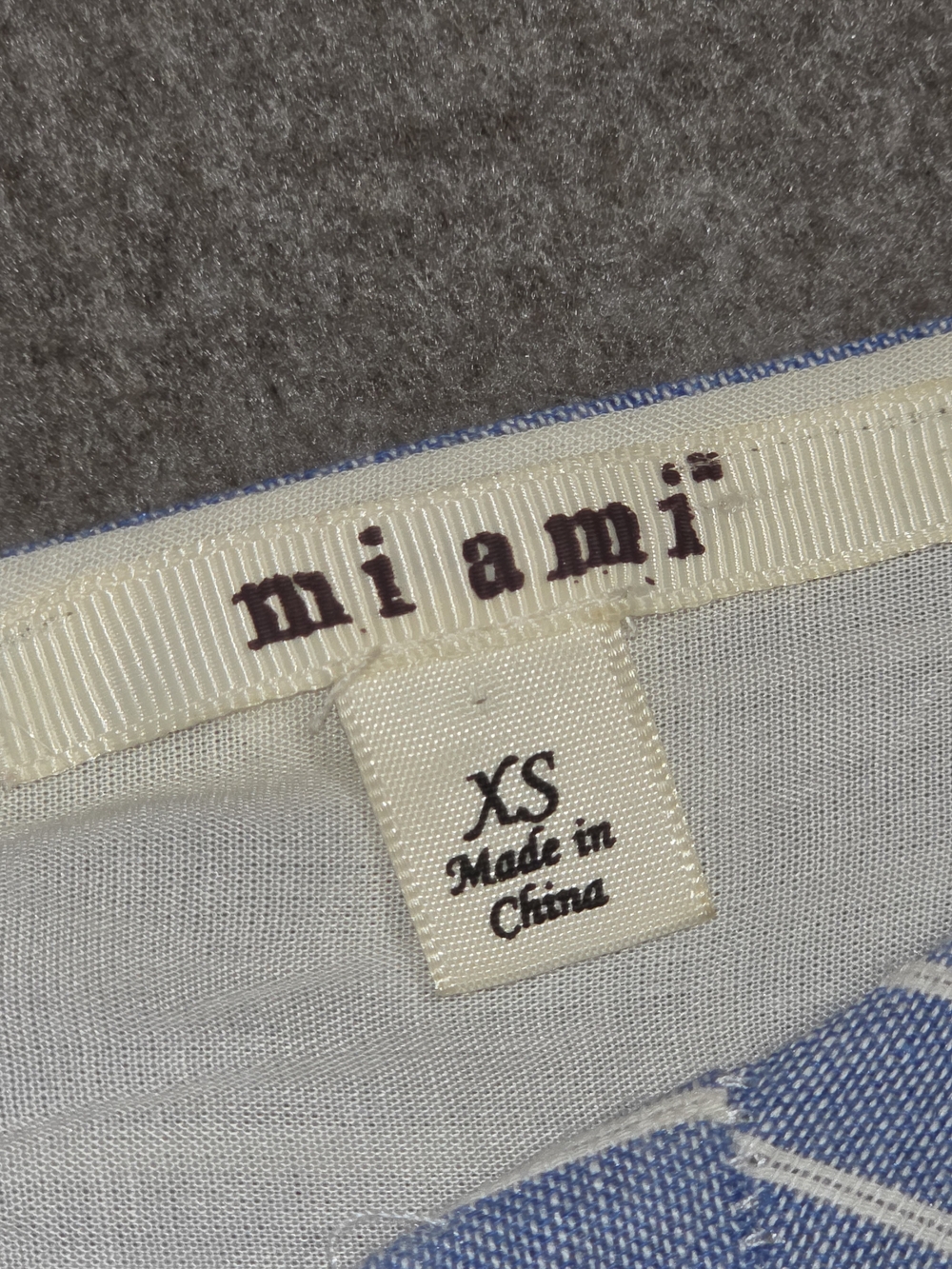 Francesca's Collections Miami Blue & White Stripe Lace Detail Poly-Cotton Blend - Picture 7 of 15